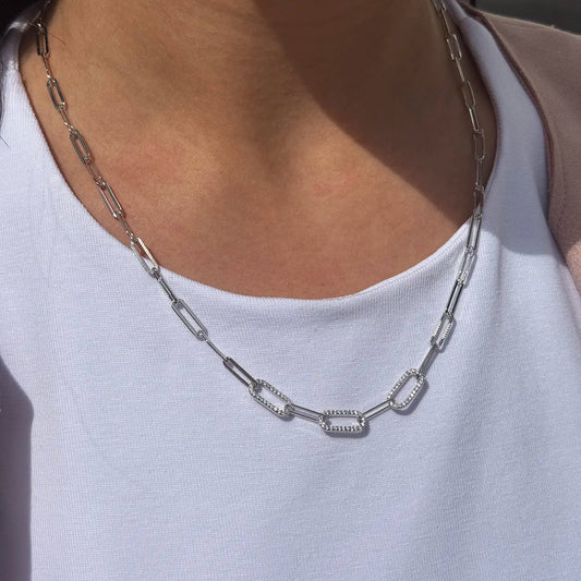 Paper clip S925 Necklace